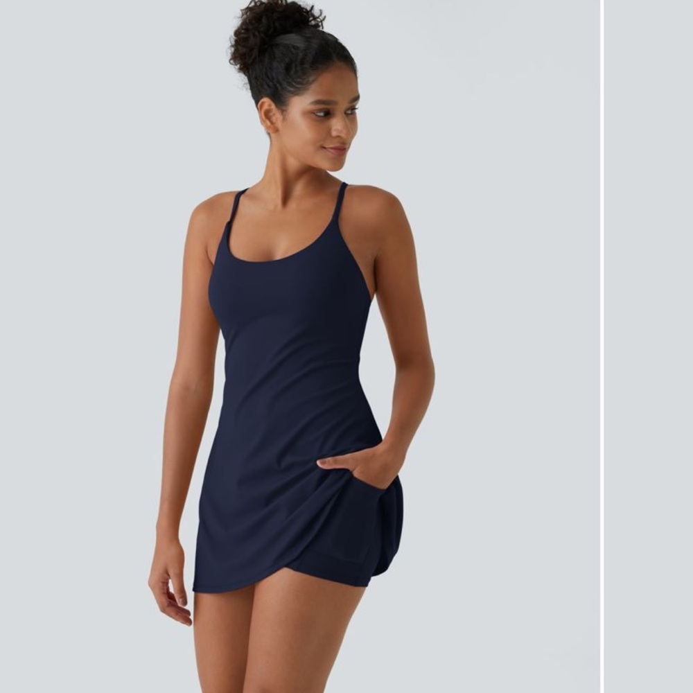 Halara Softlyzero Plush Backless Active Dress-Easy Peezy